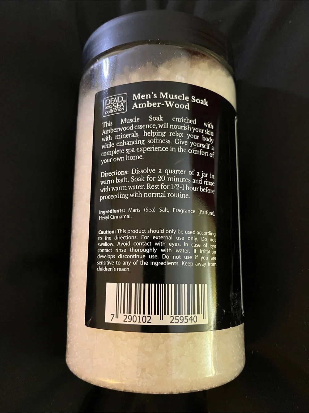 Dead Sea Collection Mens Amber-Wood Dead Sea Salts Muscle Soak 37 oz